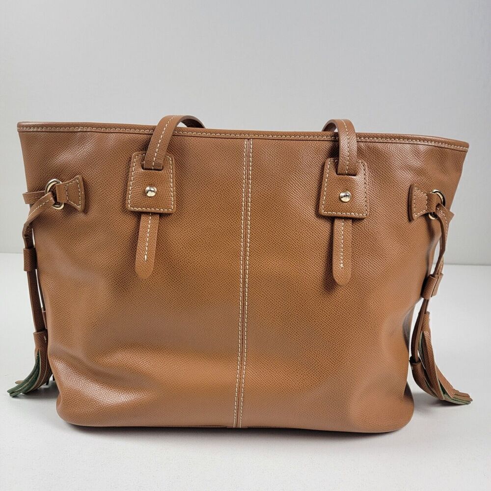 Dooney & Bourke Davis Tassel Saffiano Zip Shopper Tote Pebble Tan Leather Purse - Picture 3 of 16